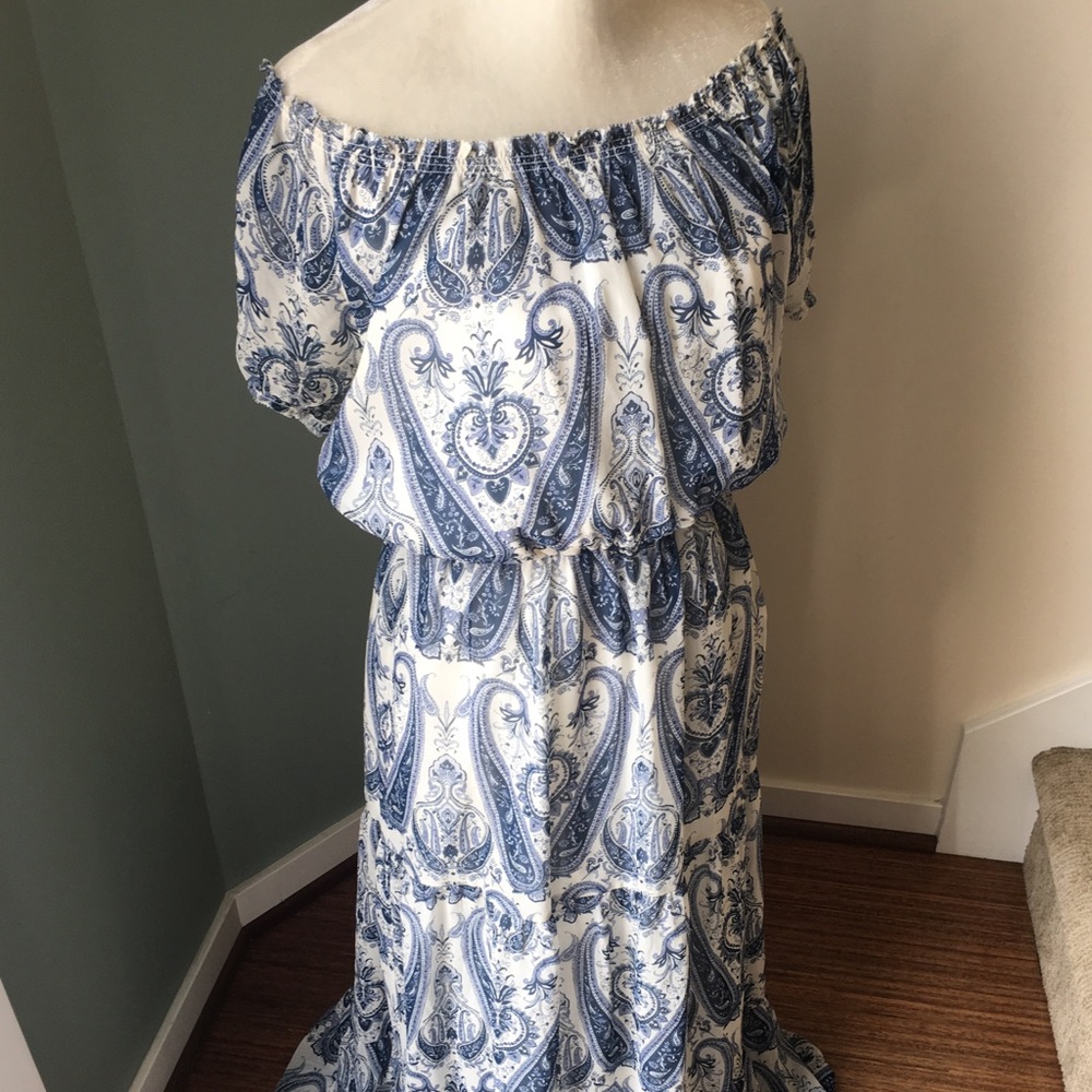 Joie Villy Printed Silk Dress in Periwinkle